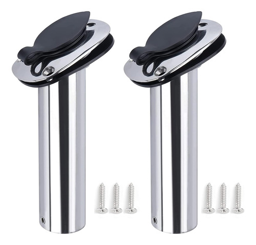 2 Pcs Stainless Steel Fishing Rod Holder Flush Mount 15/30/9