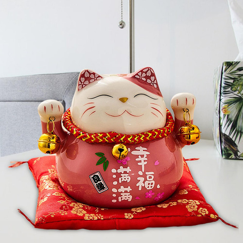 Alcancía Con Gato De Buena Suerte Maneki Neko Felicidad