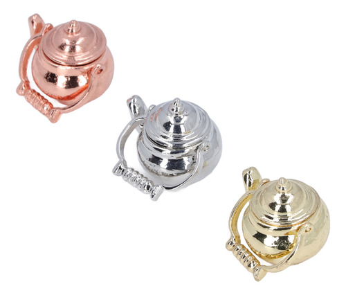 Modelo De Té En Miniatura 1:12 Dollhouse Kettle, 3 Unidades