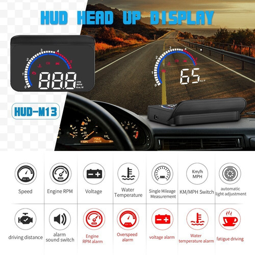 Velocimetro Projetor Digital Hud Carro Parabrisa Obd M13