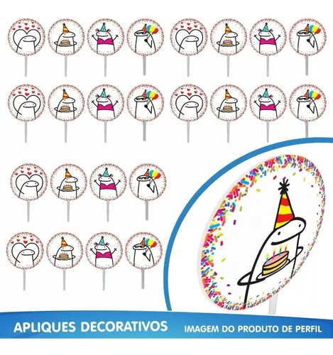 flork meme kit decoração de festa infantil 4 display de mesa 20cm