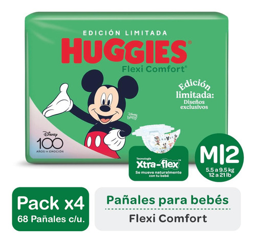 Pañales Huggies Flexi Comfort Pack X4