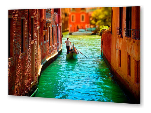 Cuadro 60x90cm Paisaje Italia Venecia Gondola Canal