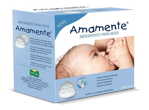 Absorvente Para Seios Amamente 12 Unidades - Full