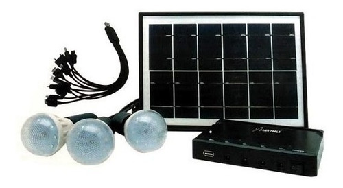 Imagen 2 de 4 de Kit Panel Solar Portatil 3 Focos 6w