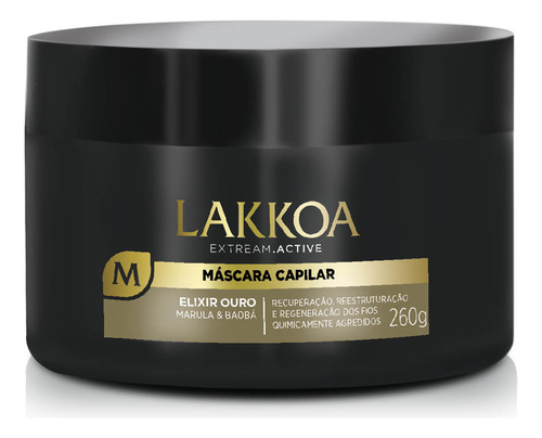 Mascara Capilar Hidratação Capilar Elixir Ouro Lakkoa 260g