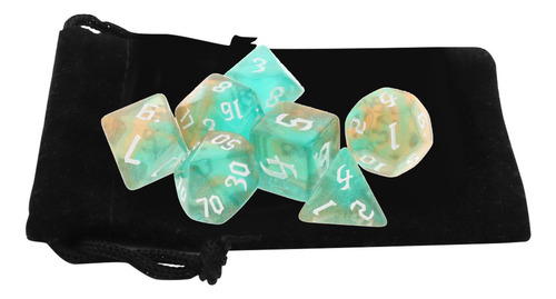 Juego De 7 Dados Poliédricos D4 D6 D8 D10 D12 D20 Para Mtg