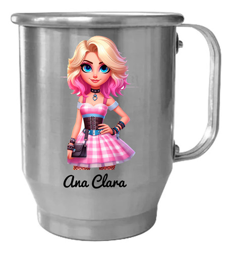 Caneca De Aluminio Com Personagens Gerados Por Ia Seu Rosto