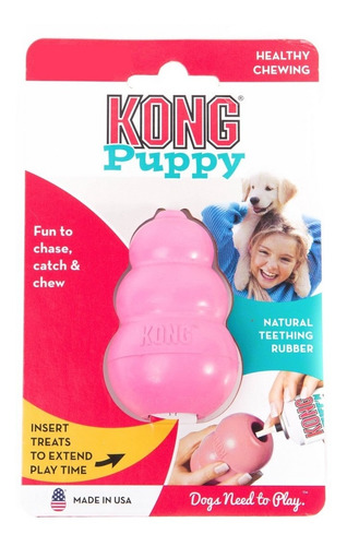 Kong Puppy Médio Rosa Brinquedo Para Cães Filhotes