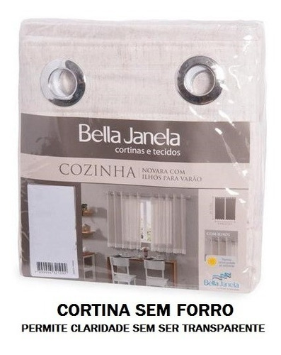Imagem 5 de 7 de Cortina Cozinha Duplex Novara - 3,00m X 1,20m Bella Janela