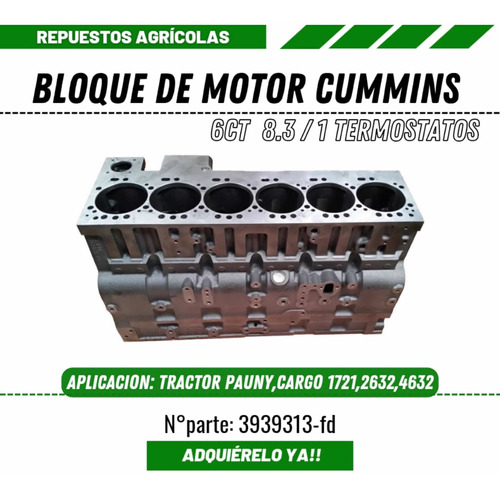 Bloque De Motor Cummins 6ct 8.3 1 Termostato