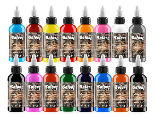 Juego De 16 Colores De Tinta De Tatuaje, 1 Onza (1.0 fl Oz),