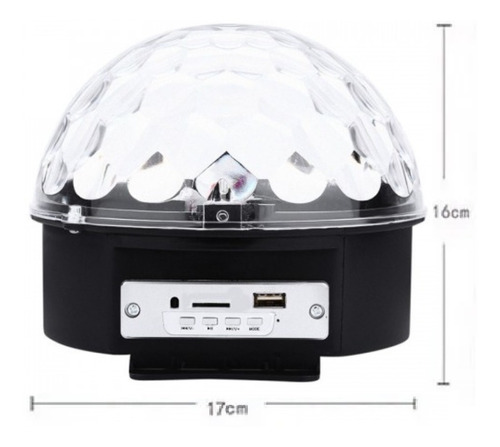 Bola De Disco Led Ritmica Usb Laser + Control + Fm + Mp3