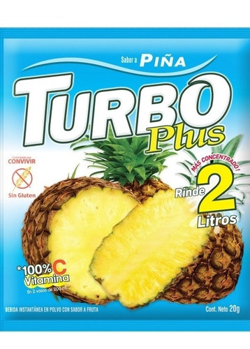 Jugo Refresco En Polvo Sin Gluten Turbo Piña (10 Unidades)