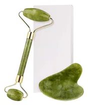 Comprar Rodillo Piedra De Jade + Guasha Piedra De Jade Natural 