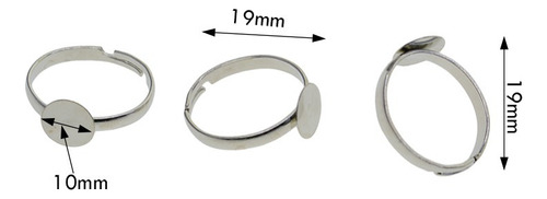 100 Piezas De Anillos Ajustables En Blanco Juego De Piezas