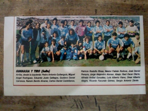 Recorte Gimnasia Y Tiro De Salta Temporada 91/92