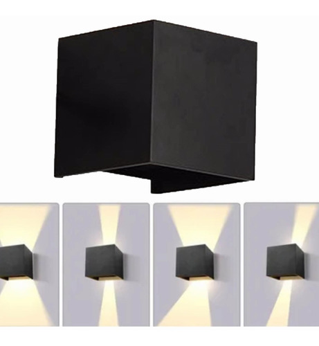 Lámpara Led D/pared P/exterior, Negro, Luz Cálida, 12w 3500k