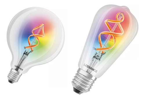 Pack Focos Filamentos Edison + Globe E27 Wifi Rgb Ledvance