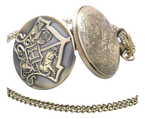 Reloj De Bolsillo Harry Potter Hogwarts Coleccion Dorado Oscuro