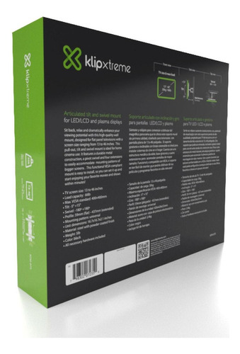 Soporte Articulado Para Tv Klip Xtreme Kpm-875 De 13-46