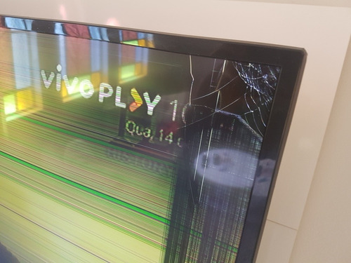 Tv Philco Ptv49f68dsw N 4k Funcionando Com Tela Quebrada.