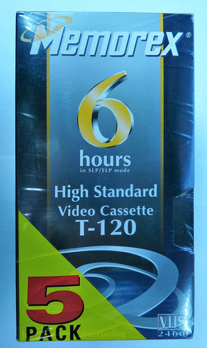 5 Cinta Video Hs T-120 Vhs 6 Horas