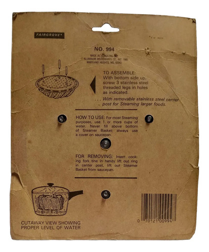 Cesta - Vaporera De Alimentos - Acero Inoxidable