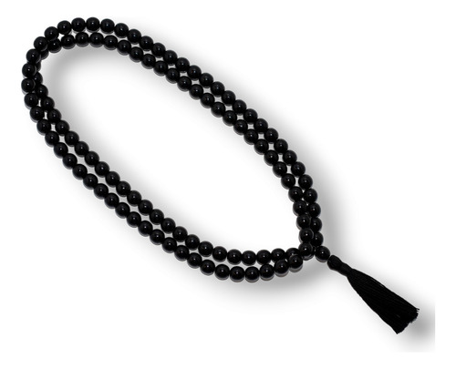 Japa Mala Budista, Cristal Negro Brillante