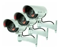 Comprar Kit 3 Camara Falsa Vigilancia Led Rojo Apariencia Real Pilar