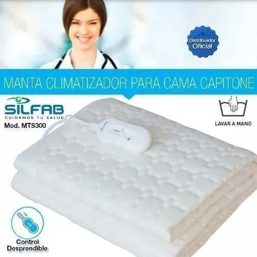 Imagen 3 de 7 de Frazada Electrica Calienta Cama 1 Plaza 3 Niveles Silfab