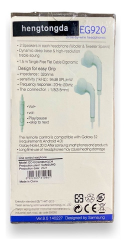 Audífonos Eg920 Manos Libres Compatible Con Samsung