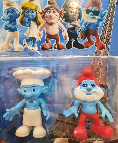 Pitufos Muñecos Pack X4 Personajes Superarticulados 12cm