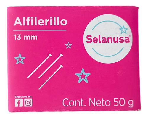 Alfilerillo Cabeza De Hierro Niquelado 13mm(10cajas Con 50g)