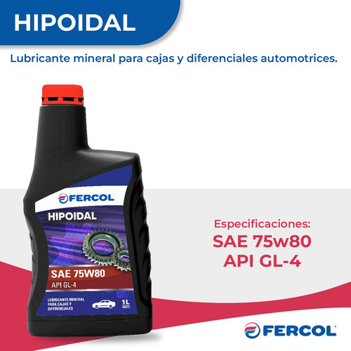 Aceite De Caja Hipoidal 75w80 Fercol Botella 1 Lt Api Gl-4