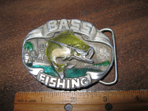 Vintage 1986 Bass Fishing F40 Pewter Siskiyou Belt Buckl Ddv
