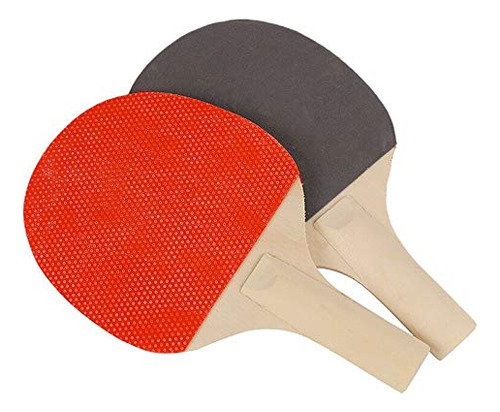 Juego De Pelotas Y Palas De Tenis De Mesa Entrenamiento Rojo, Negro