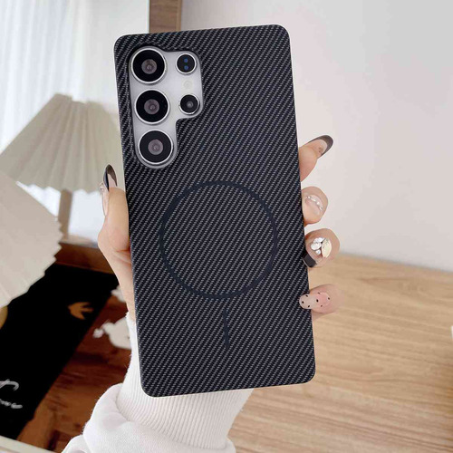 Funda Protectora Magsafe De Fibra De Carbono Sin Bordes Para Samsung Note 10plus 20ultra S22 S23 S24 S25 Plus Ultra