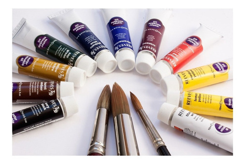 Imagen 2 de 3 de Oleos Profesionales Reeves Set X 24 Pomos De 10 Ml