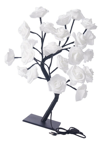 Lámpara De Escritorio Con Luz De Árbol De Flor Rosa Led,