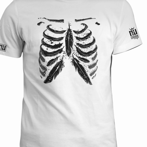 Camiseta Costillas Esqueleto Estampada Hombre Mujer Eco Inp