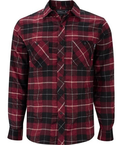 Camisa O'neill Xadrez Manga Longa - Preto/vermelho