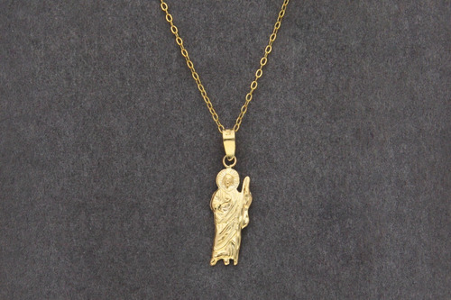 Collar Con Dije San Judas, Oro 10k, 1.4 Gramos.