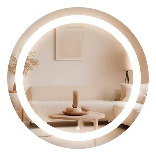 comprar Espelho Led 100cm Redondo Touch Decorativo Jateado Iluminado