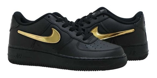 nike air force negro con dorado