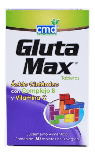 Gluta Max C/60 Tabs Cmd/ Ácido Glutámico, Complejo B, Vita C