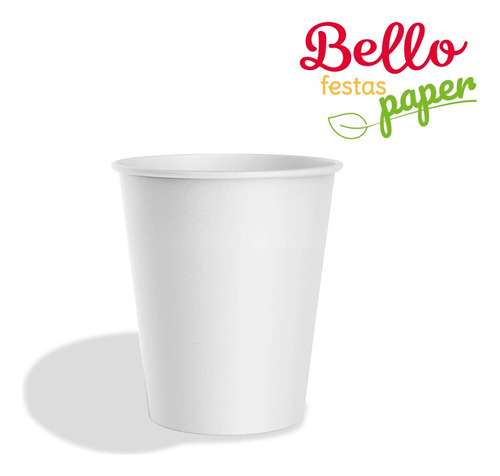 Copo Papel Para Cafe Branco 210ml Descartavel Com 100un Bello Festas