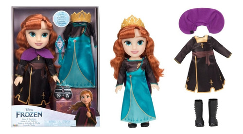 Muñeca Coleccion Frozen Anna Y Articulos De Moda 2 Atuendos 