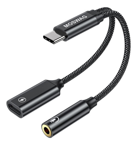 Moswag Adaptador Cargador Auricular Usb C 0.138 In Tipo 2 1