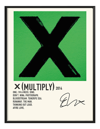 Poster Ed Sheeran Album Music Tracklist Exito Multiply 80x40
